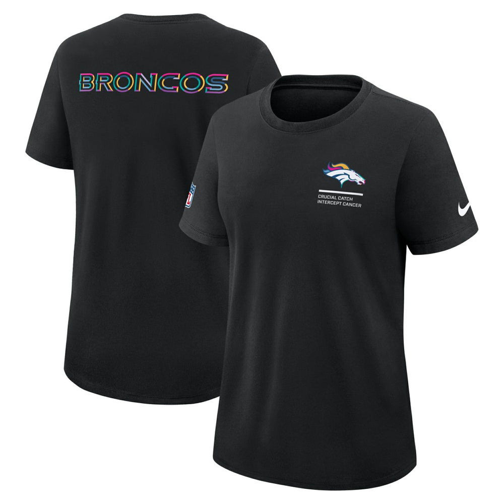 Denver Broncos Women's 2025 NFL Crucial Catch Tri-Blend Dri-FIT T-Shirt - Black - Nike