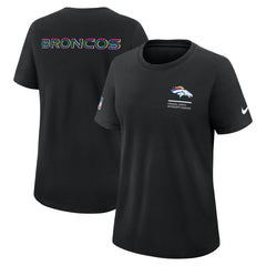 Denver Broncos Women's 2025 NFL Crucial Catch Tri-Blend Dri-FIT T-Shirt - Black - Nike