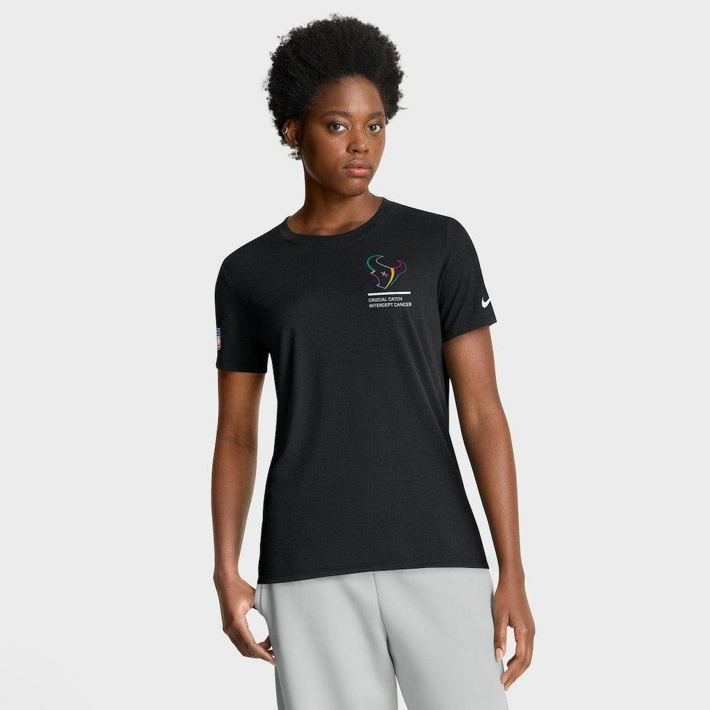 Houston Texans Women's 2025 NFL Crucial Catch Tri-Blend Dri-FIT T-Shirt - Black - Nike