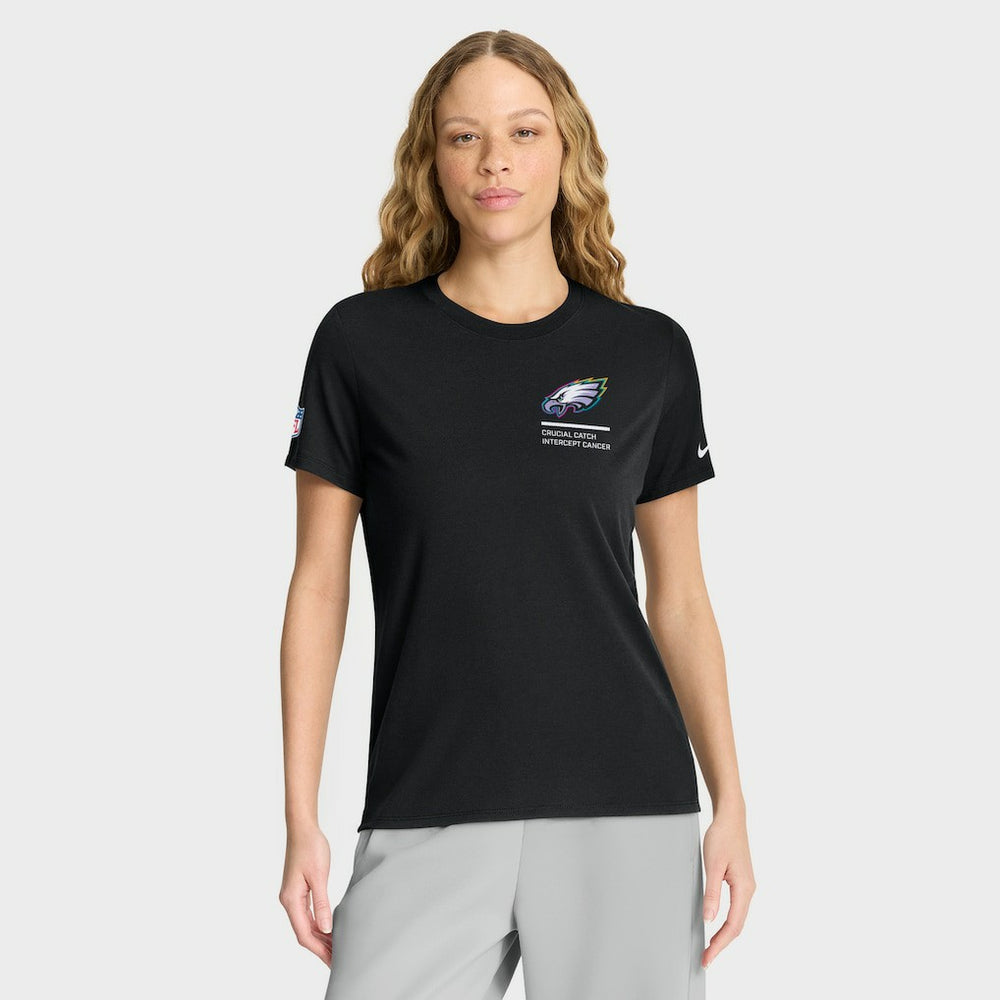 Philadelphia Eagles Women's 2025 NFL Crucial Catch Tri-Blend Dri-FIT T-Shirt - Black - Nike