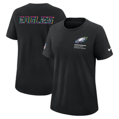 Philadelphia Eagles Women's 2025 NFL Crucial Catch Tri-Blend Dri-FIT T-Shirt - Black - Nike