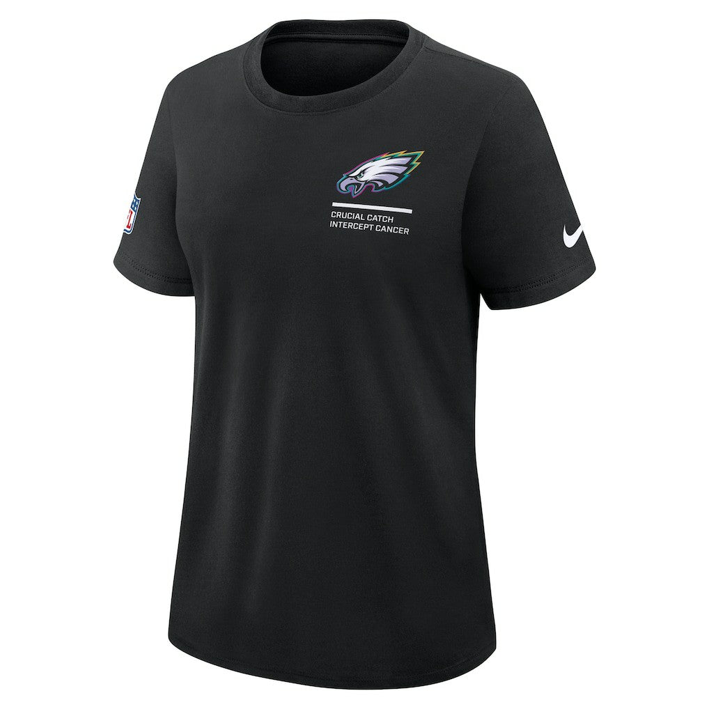 Philadelphia Eagles Women's 2025 NFL Crucial Catch Tri-Blend Dri-FIT T-Shirt - Black - Nike