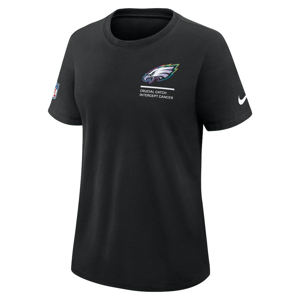 Philadelphia Eagles Women's 2025 NFL Crucial Catch Tri-Blend Dri-FIT T-Shirt - Black - Nike