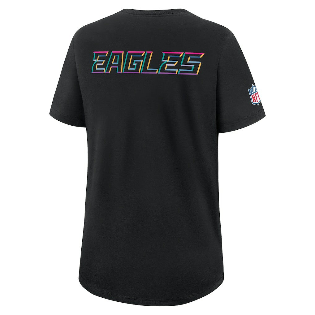 Philadelphia Eagles Women's 2025 NFL Crucial Catch Tri-Blend Dri-FIT T-Shirt - Black - Nike