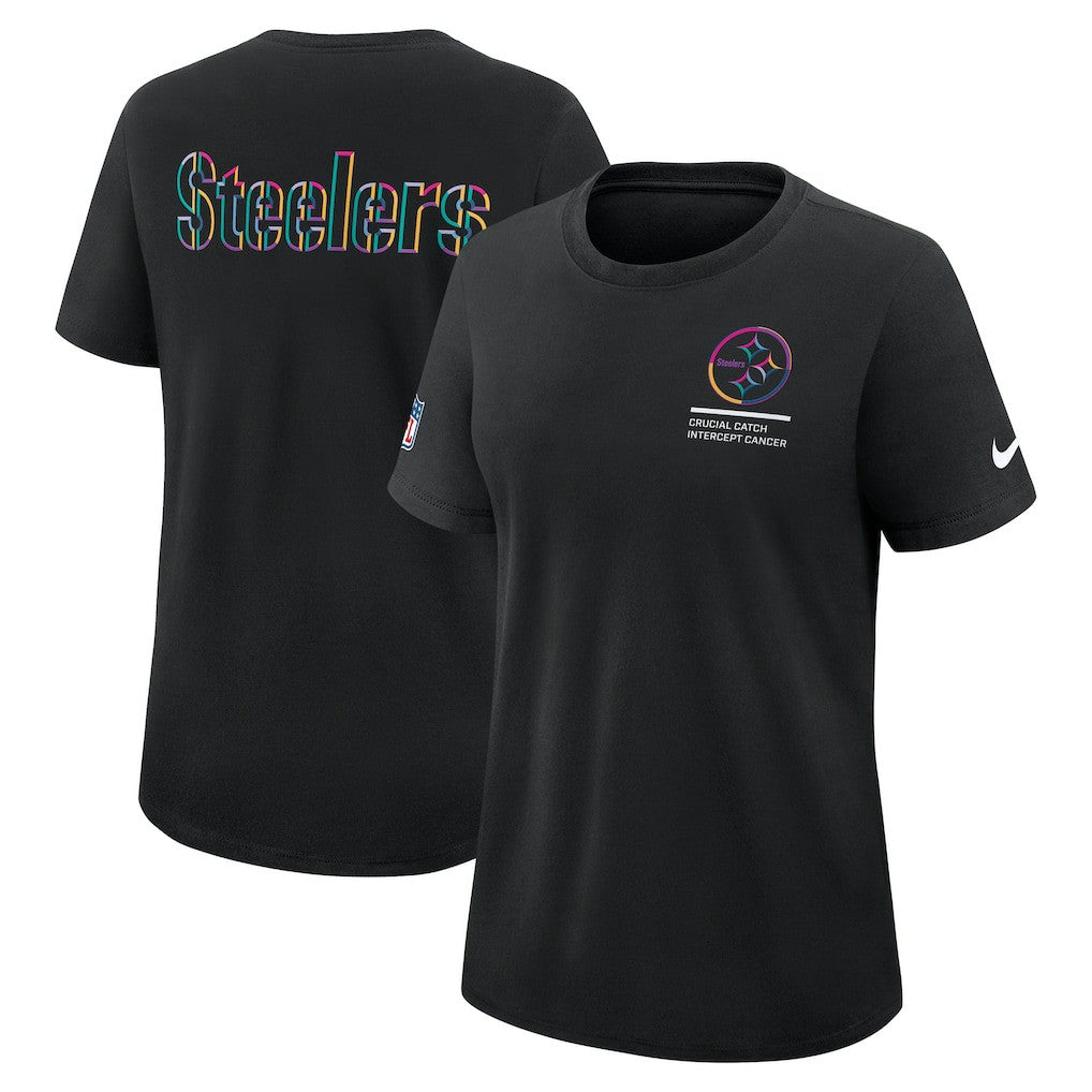 Pittsburgh Steelers Women's 2025 NFL Crucial Catch Tri-Blend Dri-FIT T-Shirt - Black - Nike