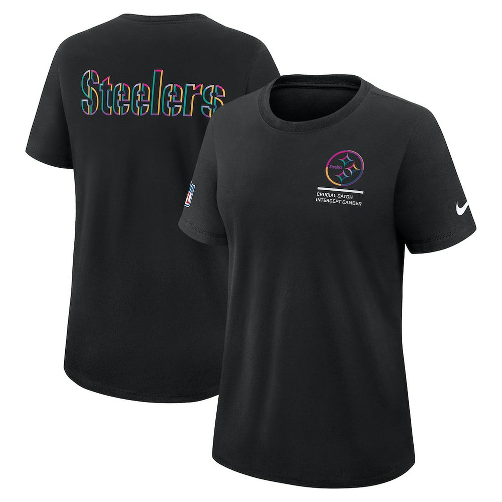 Pittsburgh Steelers Women's 2025 NFL Crucial Catch Tri-Blend Dri-FIT T-Shirt - Black - Nike