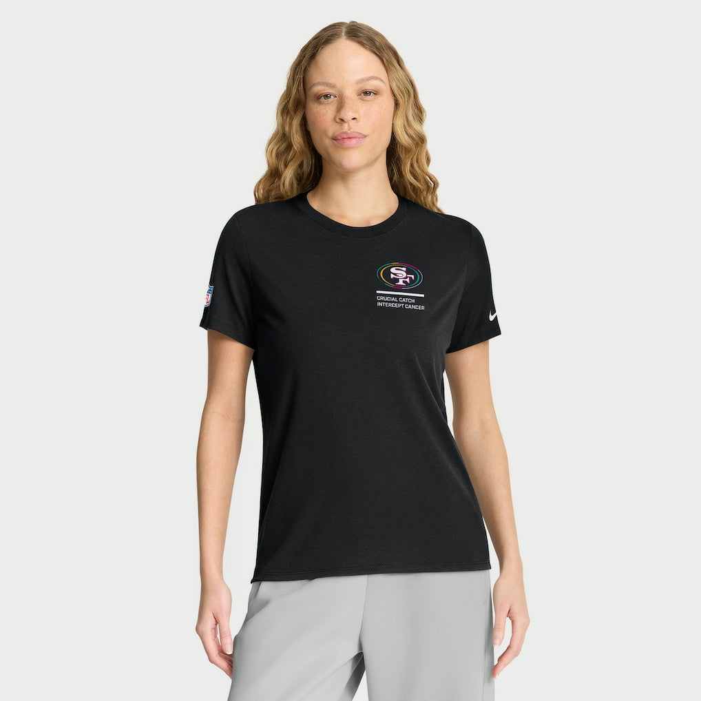 San Francisco 49ers Women's 2025 NFL Crucial Catch Tri-Blend Dri-FIT T-Shirt - Black - Nike