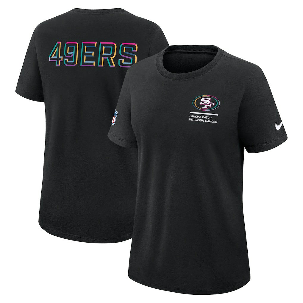 San Francisco 49ers Women's 2025 NFL Crucial Catch Tri-Blend Dri-FIT T-Shirt - Black - Nike