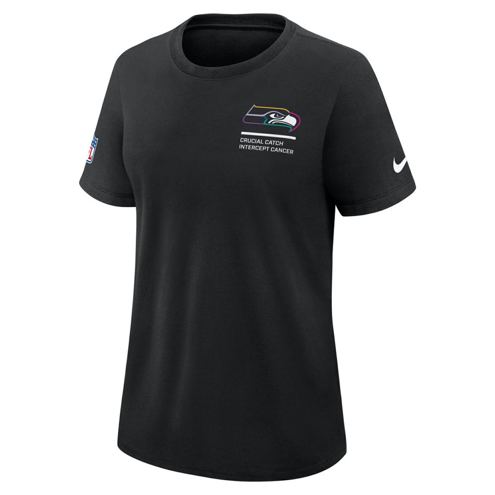 Seattle Seahawks Women's 2025 NFL Crucial Catch Tri-Blend Dri-FIT T-Shirt - Black - Nike