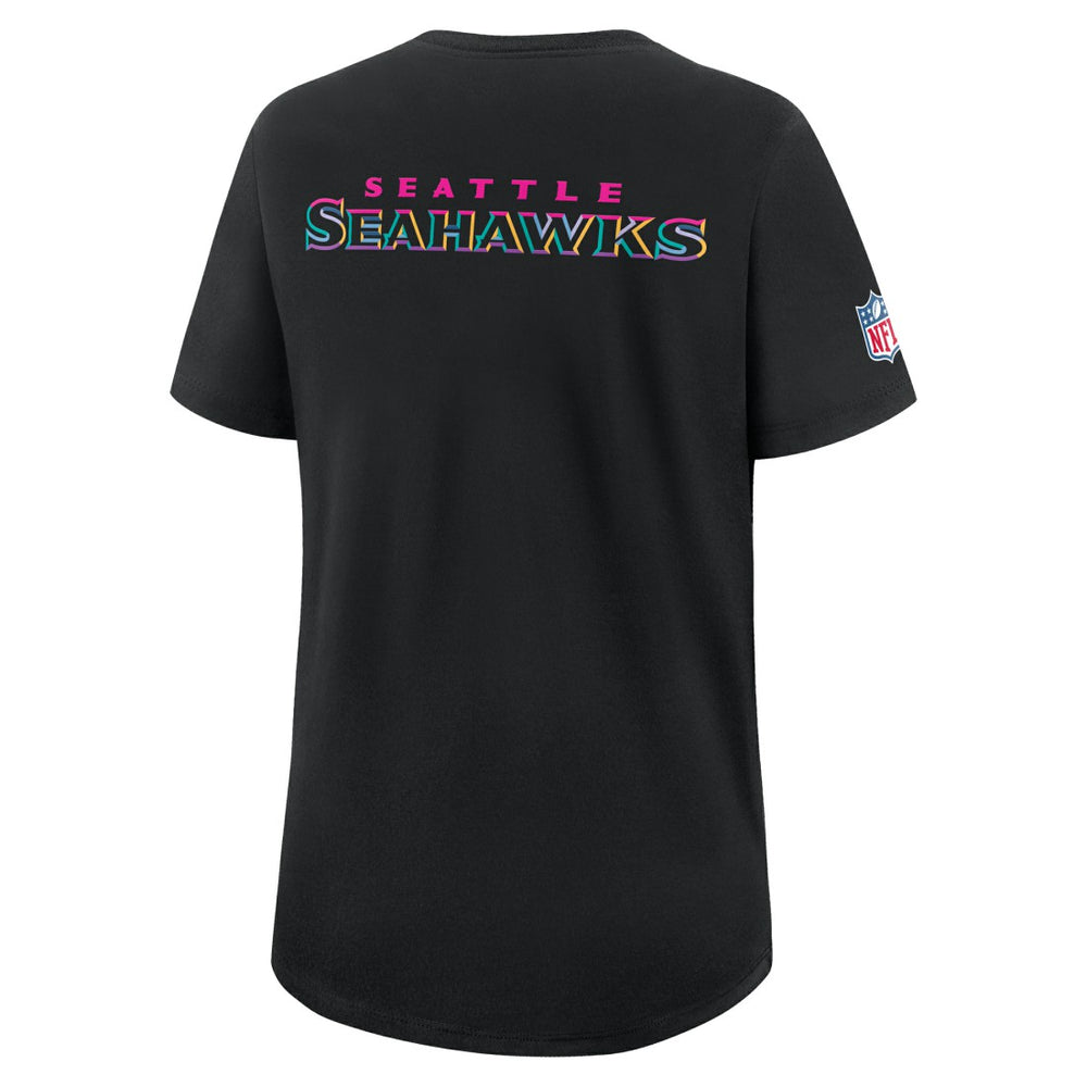 Seattle Seahawks Women's 2025 NFL Crucial Catch Tri-Blend Dri-FIT T-Shirt - Black - Nike