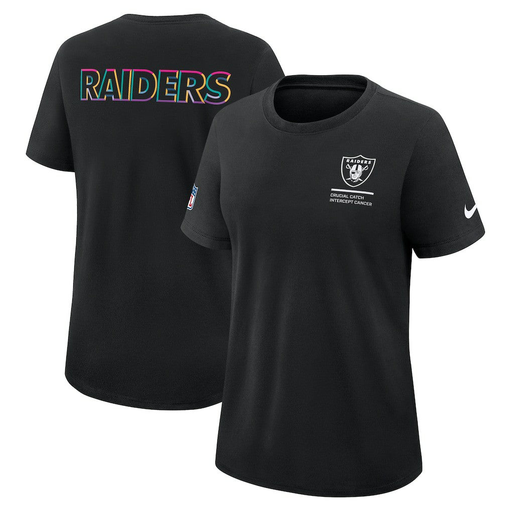 Las Vegas Raiders Women's 2025 NFL Crucial Catch Tri-Blend Dri-FIT T-Shirt - Black - Nike