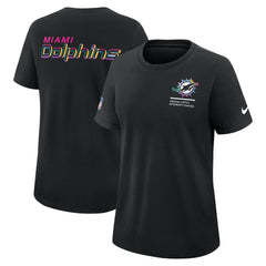 Miami Dolphins Women's 2025 NFL Crucial Catch Tri-Blend Dri-FIT T-Shirt - Black - Nike