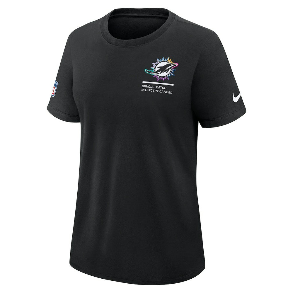 Miami Dolphins Women's 2025 NFL Crucial Catch Tri-Blend Dri-FIT T-Shirt - Black - Nike