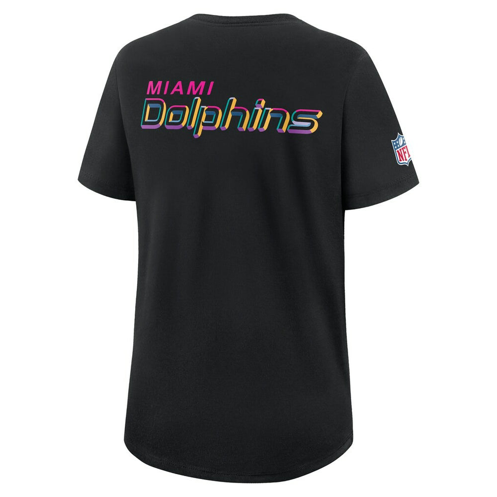 Miami Dolphins Women's 2025 NFL Crucial Catch Tri-Blend Dri-FIT T-Shirt - Black - Nike