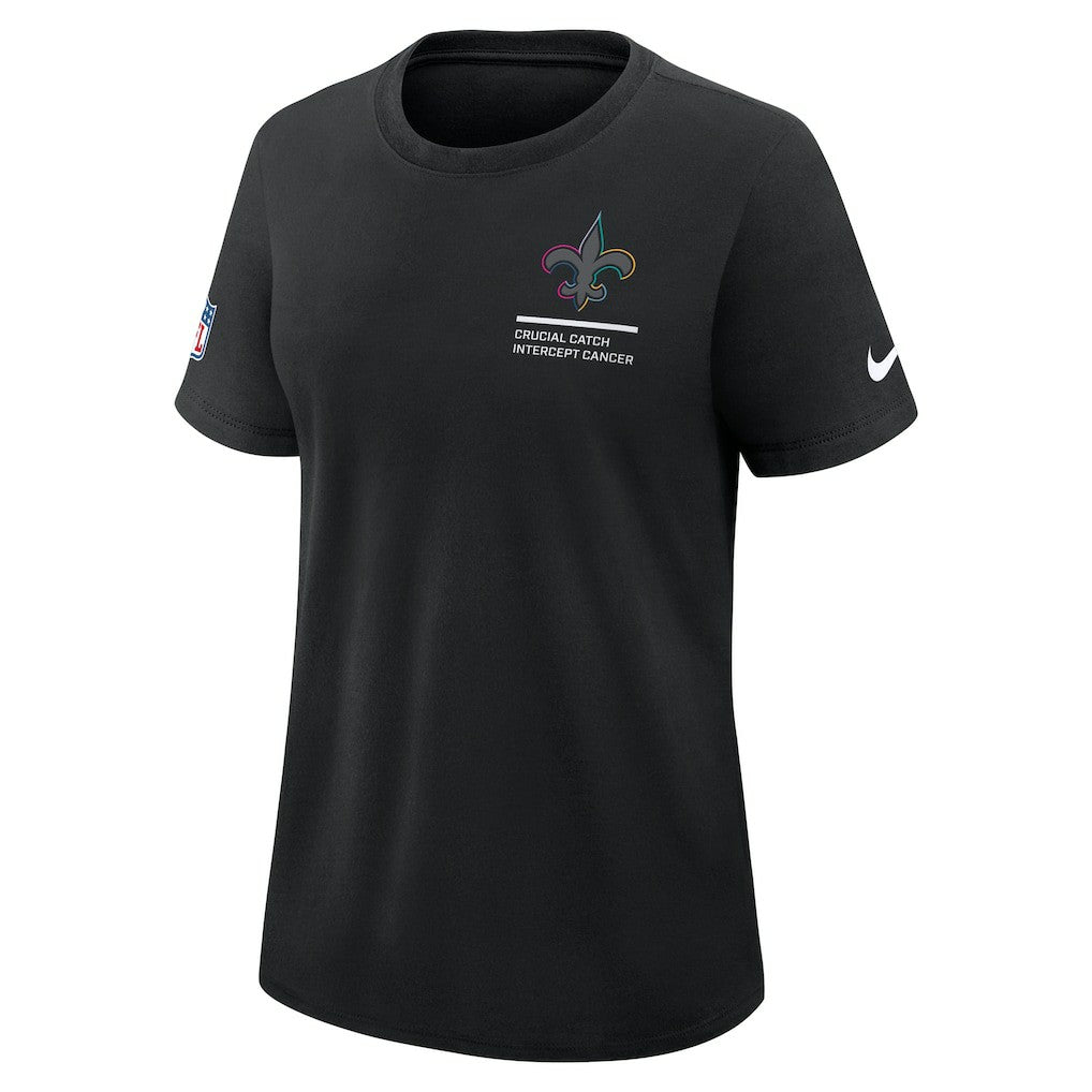 New Orleans Saints Women's 2025 NFL Crucial Catch Tri-Blend Dri-FIT T-Shirt - Black - Nike