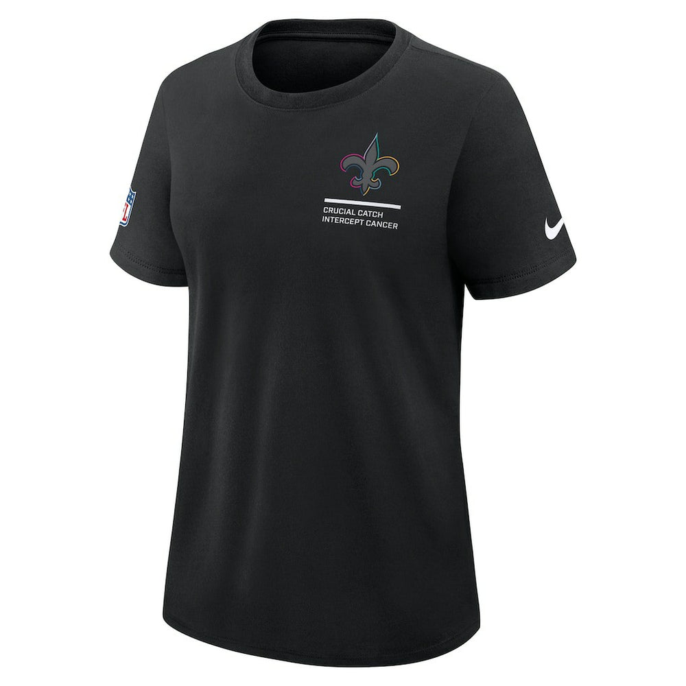 New Orleans Saints Women's 2025 NFL Crucial Catch Tri-Blend Dri-FIT T-Shirt - Black - Nike
