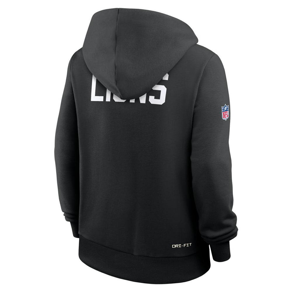 Detroit Lions Women's Throwback Sideline Standard Issue Dri-FIT Hoodie - Black - Nike