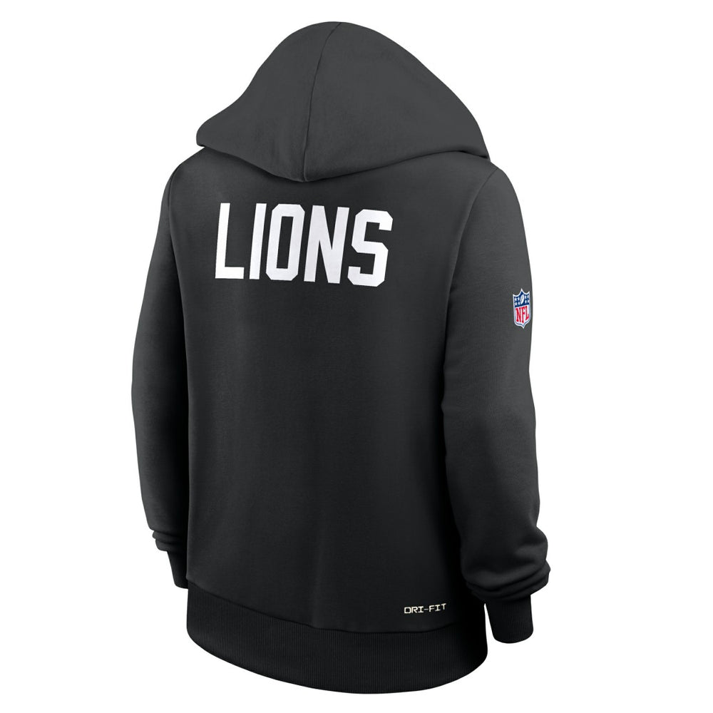 Detroit Lions Women's Throwback Sideline Standard Issue Dri-FIT Hoodie - Black - Nike