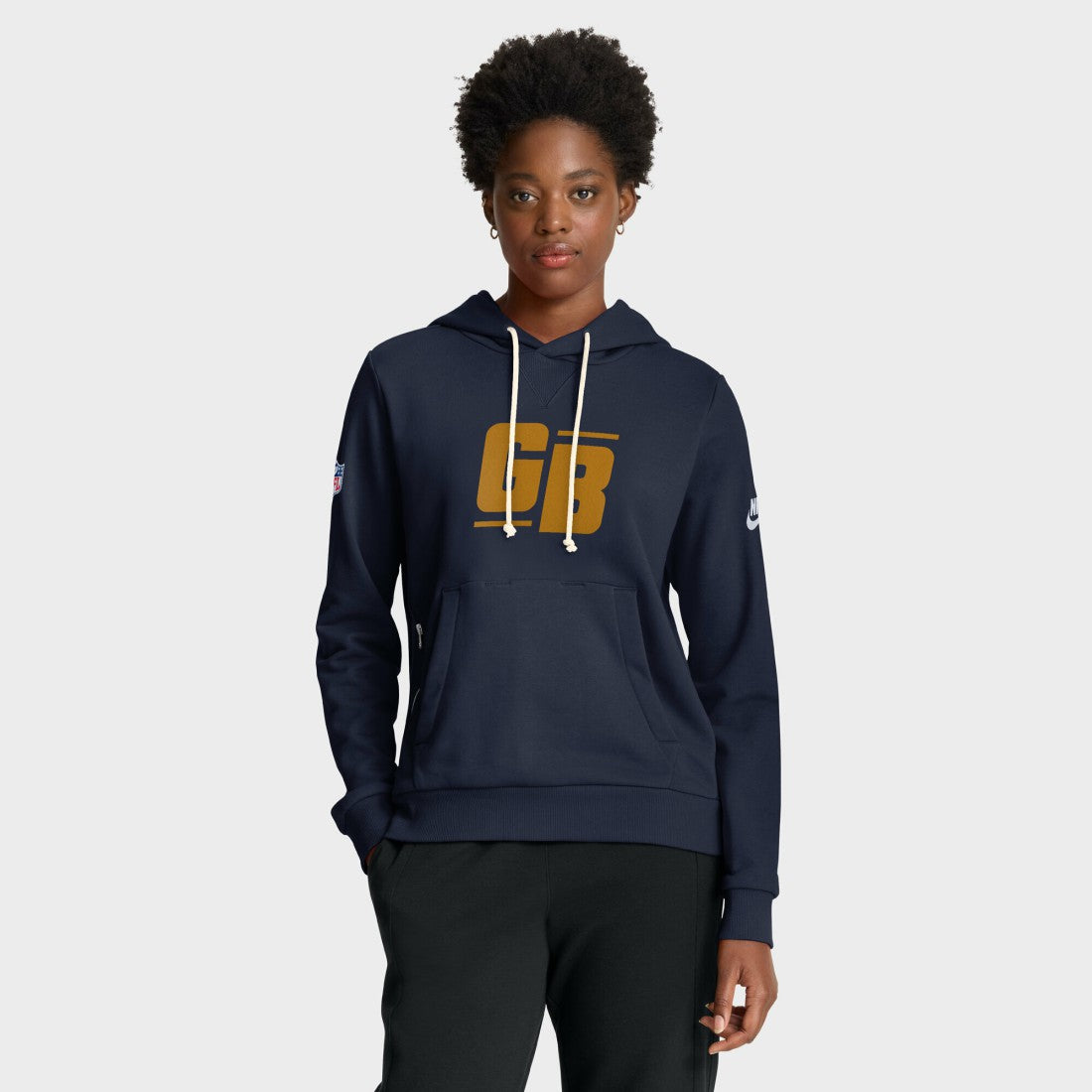Green Bay Packers Women's Sideline Standard Issue Dri-FIT Hoodie - Navy - Nike
