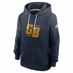 Green Bay Packers Women's Sideline Standard Issue Dri-FIT Hoodie - Navy - Nike
