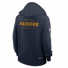 Green Bay Packers Women's Sideline Standard Issue Dri-FIT Hoodie - Navy - Nike