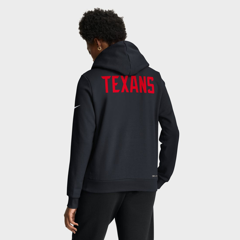 Houston Texans Women's Throwback Sideline Standard Issue Dri-FIT Hoodie - Navy - Nike