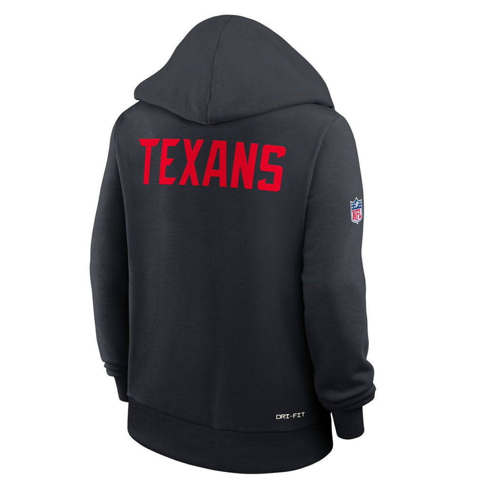 Houston Texans Women's Throwback Sideline Standard Issue Dri-FIT Hoodie - Navy - Nike
