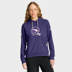 Minnesota Vikings Women's Throwback Sideline Standard Issue Dri-FIT Hoodie - Purple - Nike