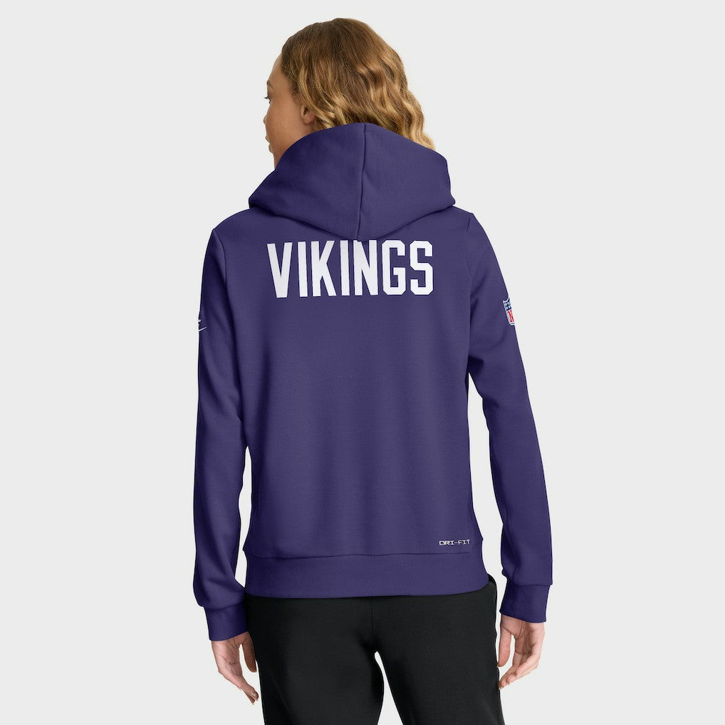 Minnesota Vikings Women's Throwback Sideline Standard Issue Dri-FIT Hoodie - Purple - Nike