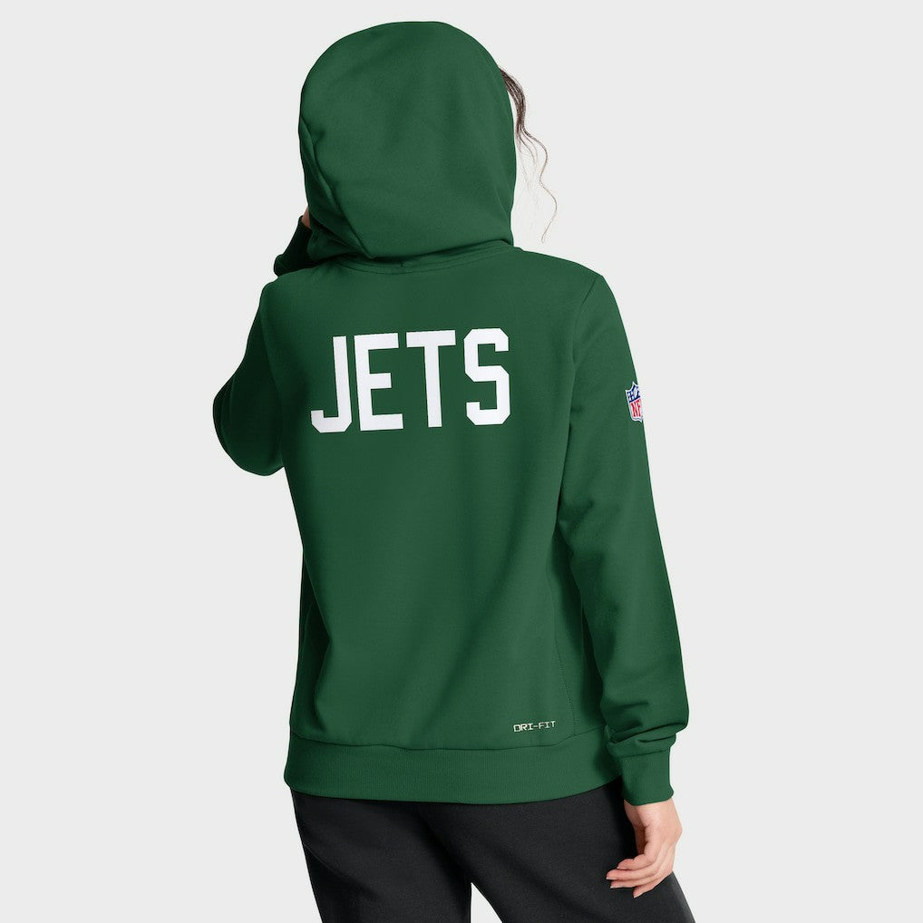 New York Jets Women's Throwback Sideline Standard Issue Dri-FIT Hoodie - Kelly Green - Nike