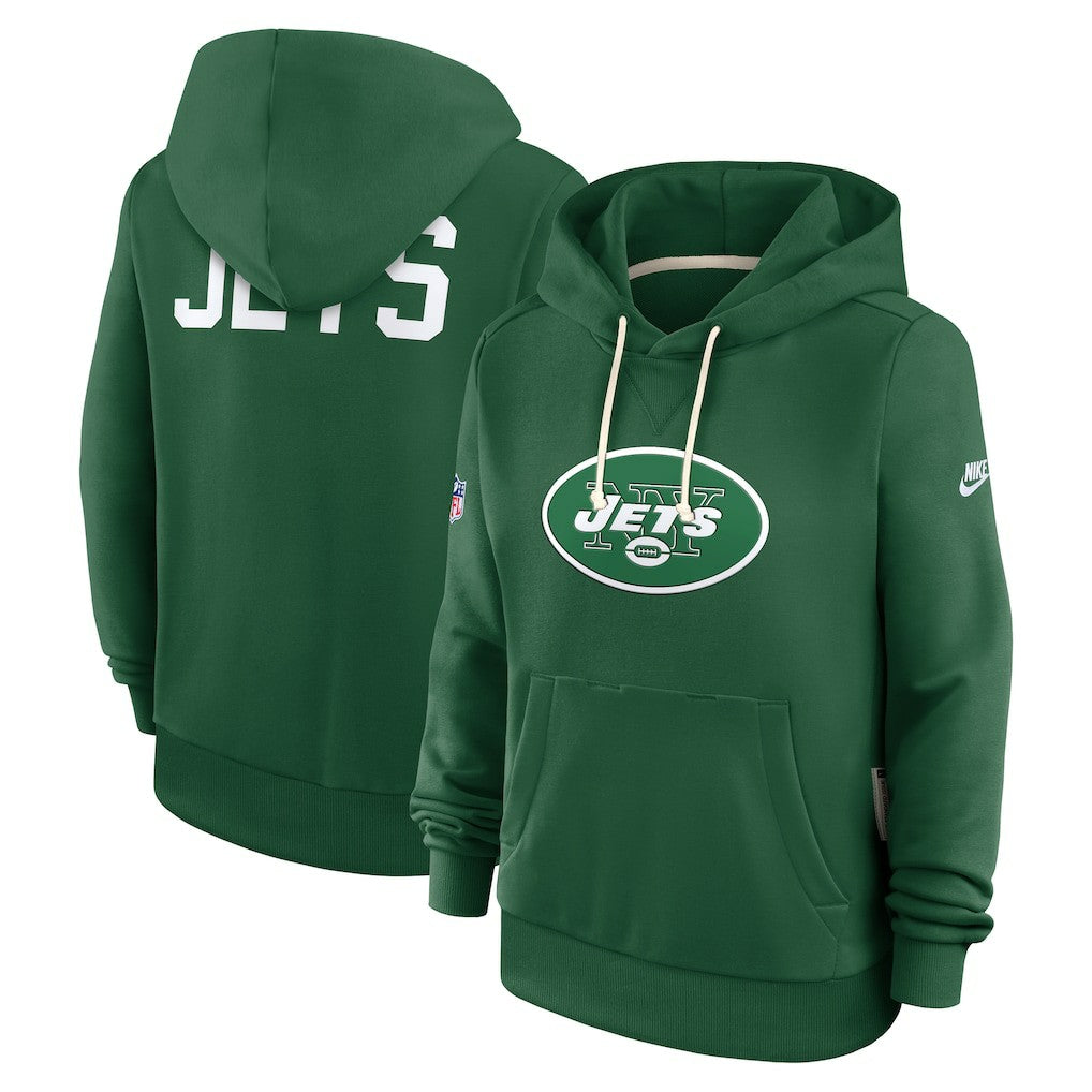 New York Jets Women's Throwback Sideline Standard Issue Dri-FIT Hoodie - Kelly Green - Nike