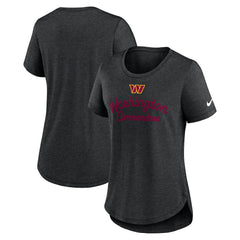 Washington Commanders Women's Script Tri-Blend T-Shirt - Charcoal - Nike