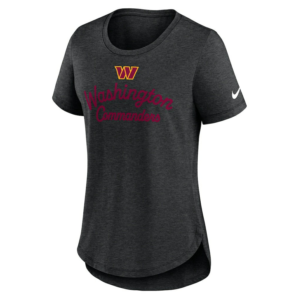 Washington Commanders Women's Script Tri-Blend T-Shirt - Charcoal - Nike