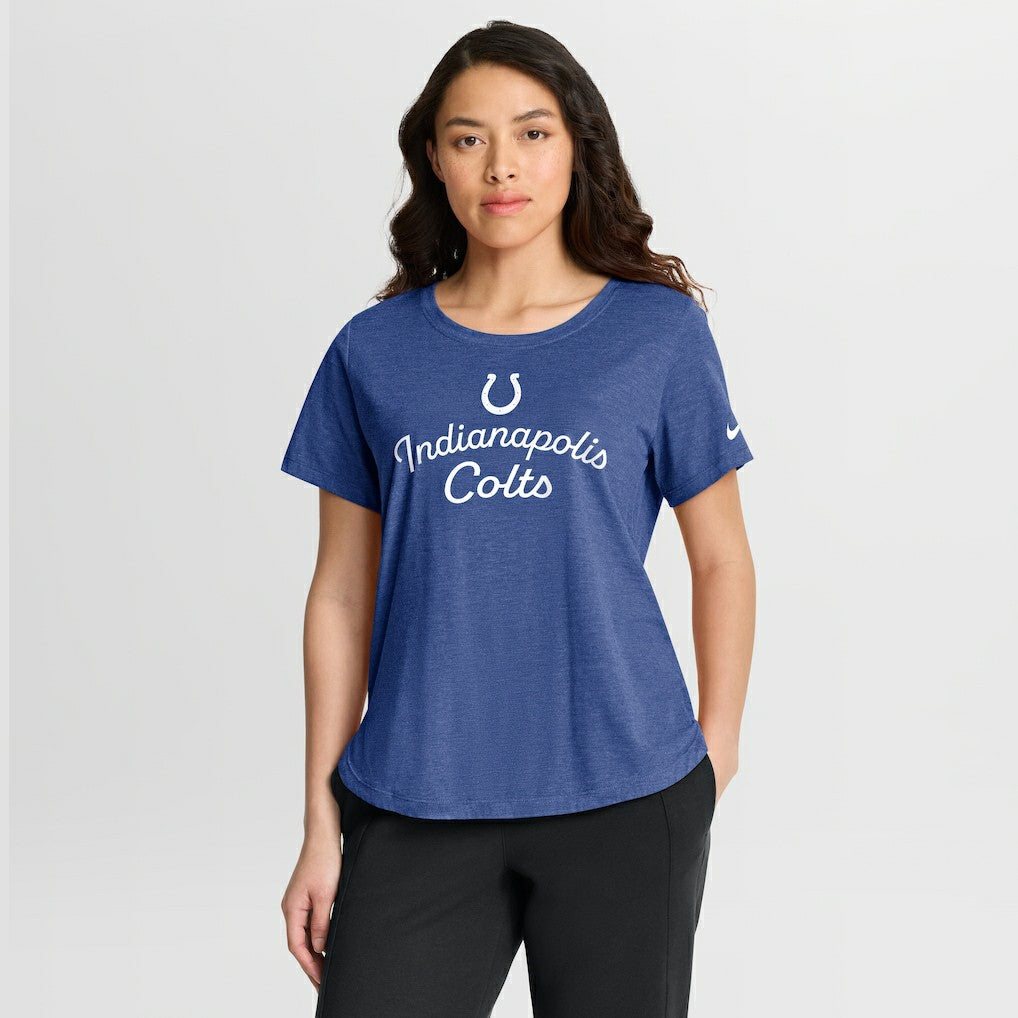 Indianapolis Colts Women's Script Tri-Blend T-Shirt - Royal - Nike