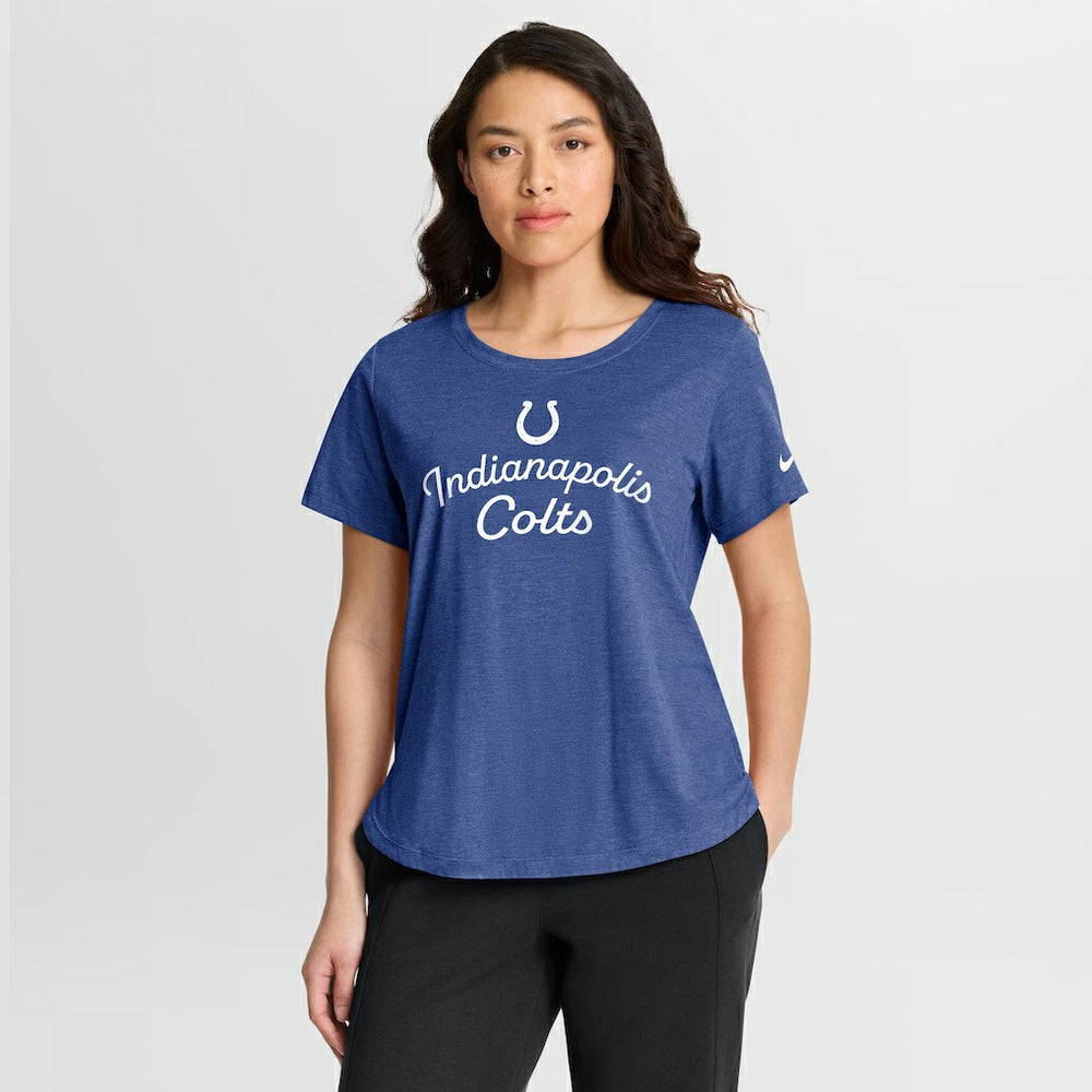 Indianapolis Colts Women's Script Tri-Blend T-Shirt - Royal - Nike