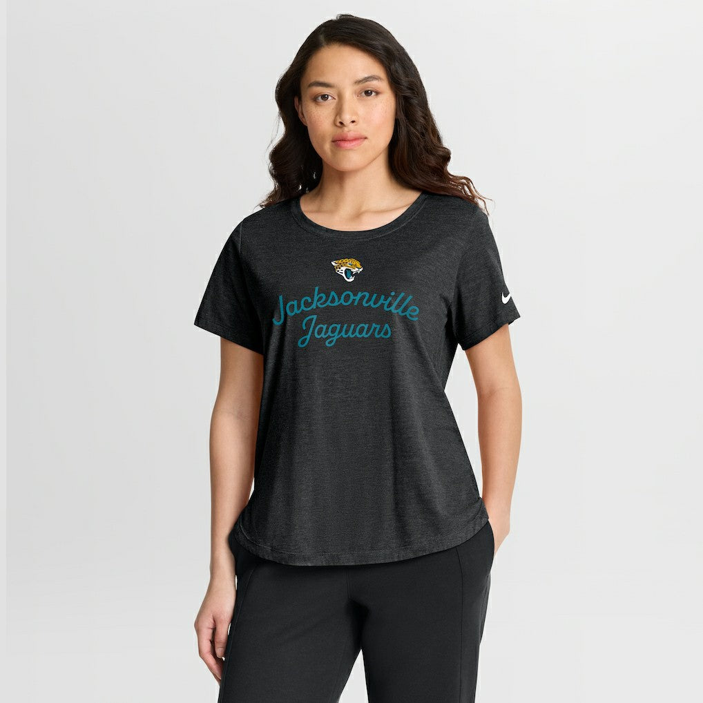 Jacksonville Jaguars Women's Script Tri-Blend T-Shirt - Black - Nike