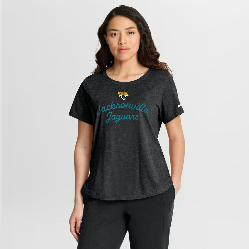Jacksonville Jaguars Women's Script Tri-Blend T-Shirt - Black - Nike