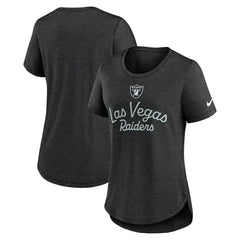 Las Vegas Raiders Women's Script Tri-Blend T-Shirt - Black - Nike