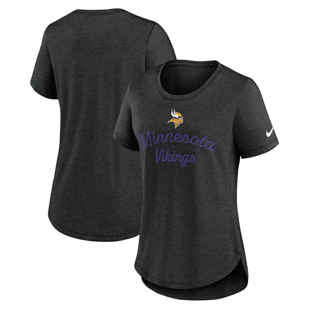 Minnesota Vikings Women's Script Tri-Blend T-Shirt - Black - Nike