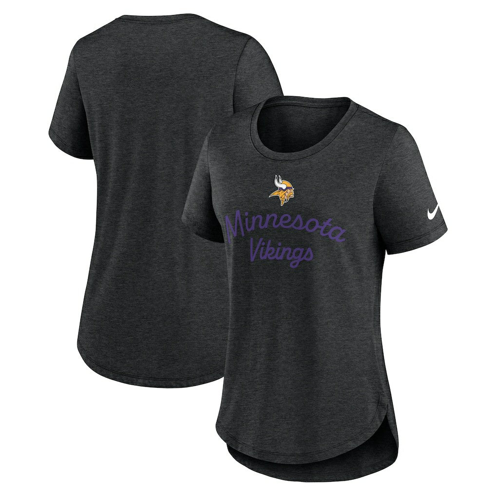 Minnesota Vikings Women's Script Tri-Blend T-Shirt - Black - Nike