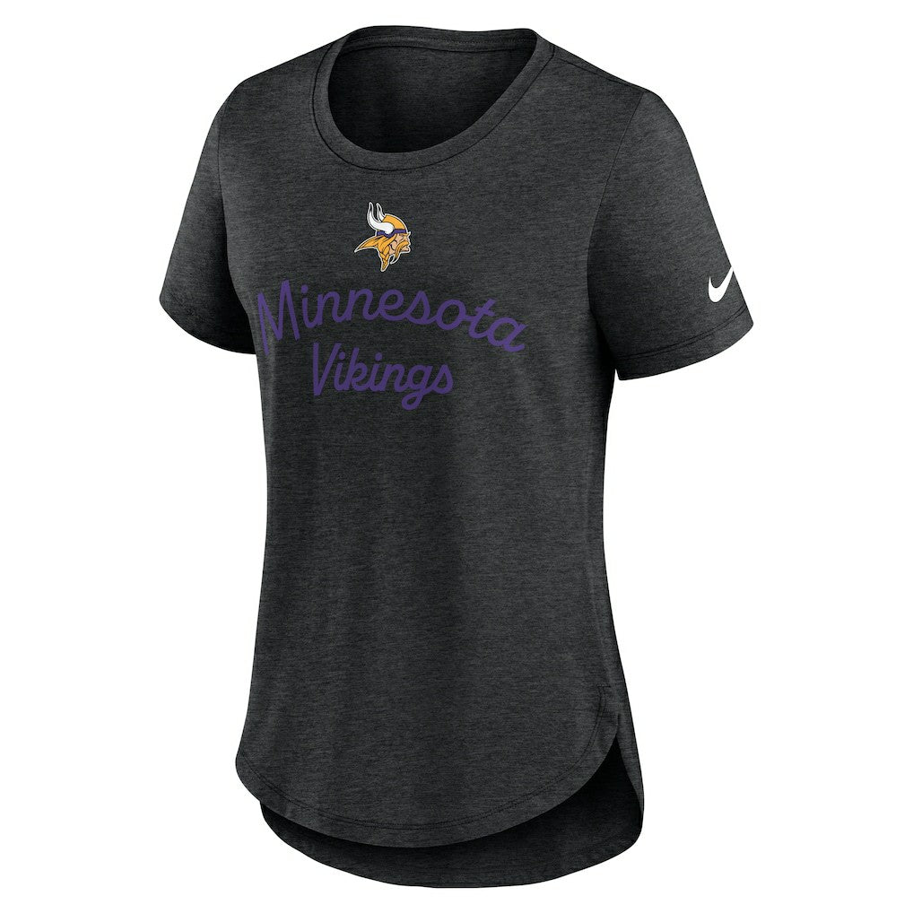 Minnesota Vikings Women's Script Tri-Blend T-Shirt - Black - Nike