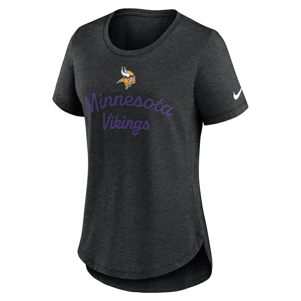 Minnesota Vikings Women's Script Tri-Blend T-Shirt - Black - Nike
