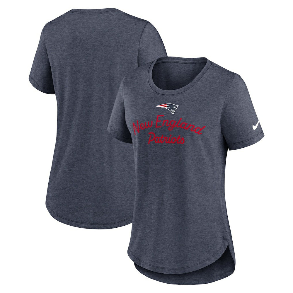 New England Patriots Women's Script Tri-Blend T-Shirt - Navy - Nike