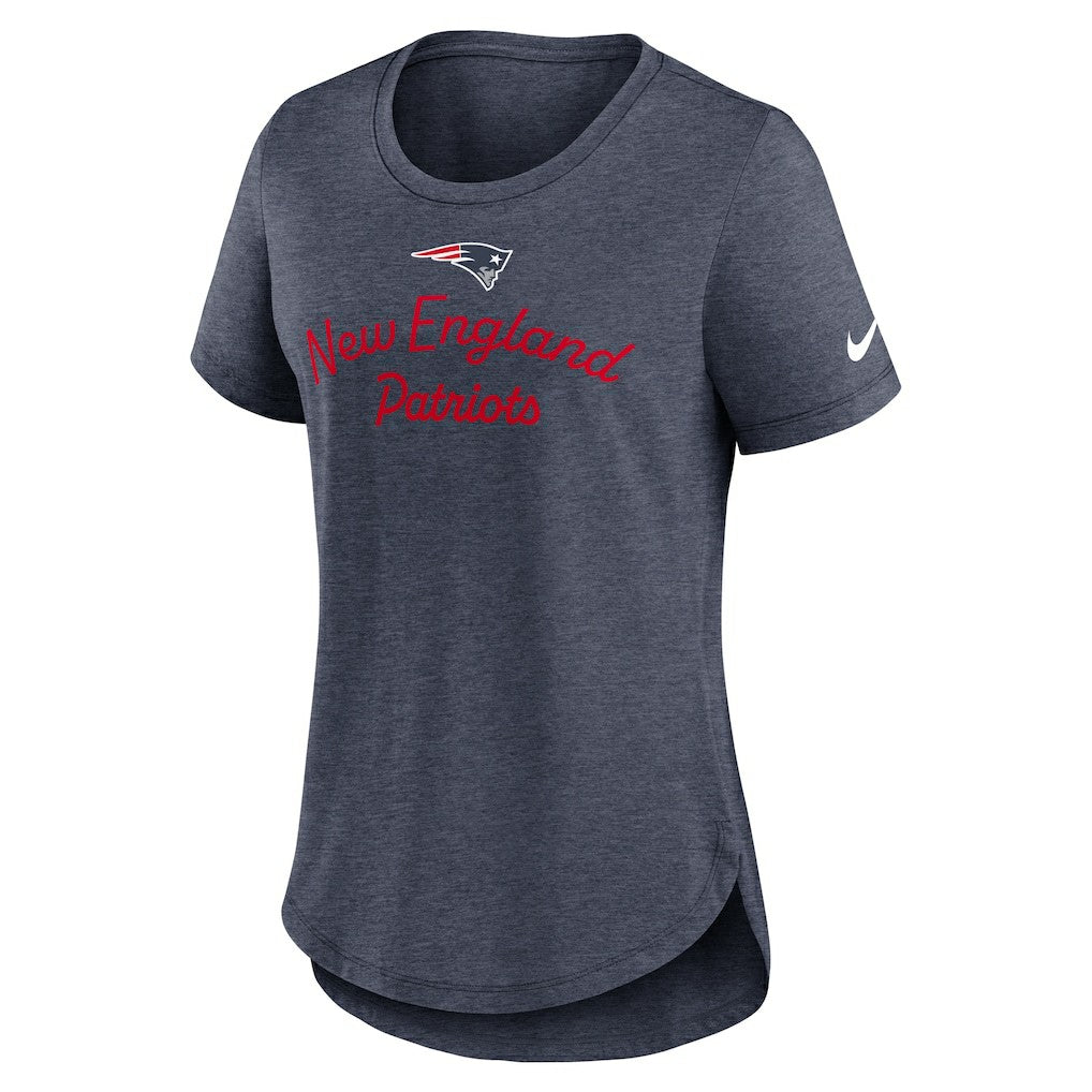 New England Patriots Women's Script Tri-Blend T-Shirt - Navy - Nike