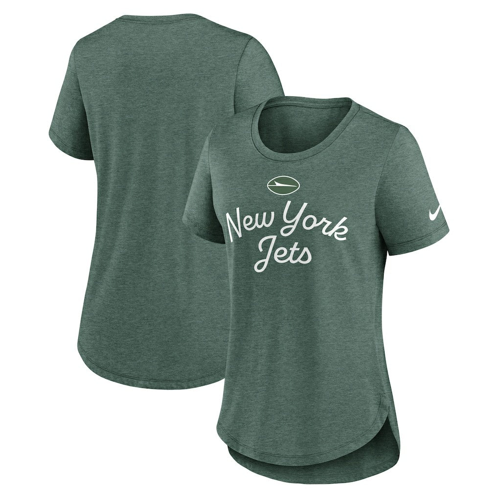 New York Jets Women's Script Tri-Blend T-Shirt - Green - Nike