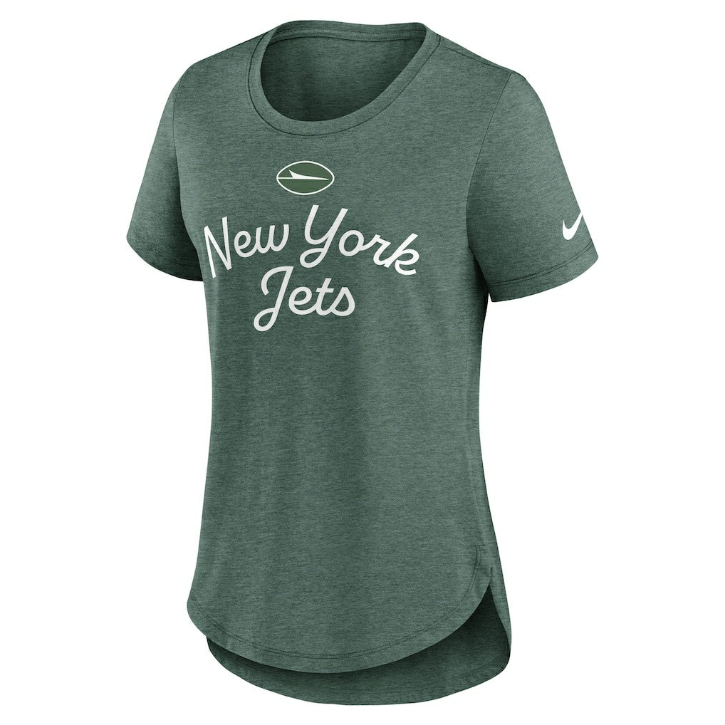 New York Jets Women's Script Tri-Blend T-Shirt - Green - Nike
