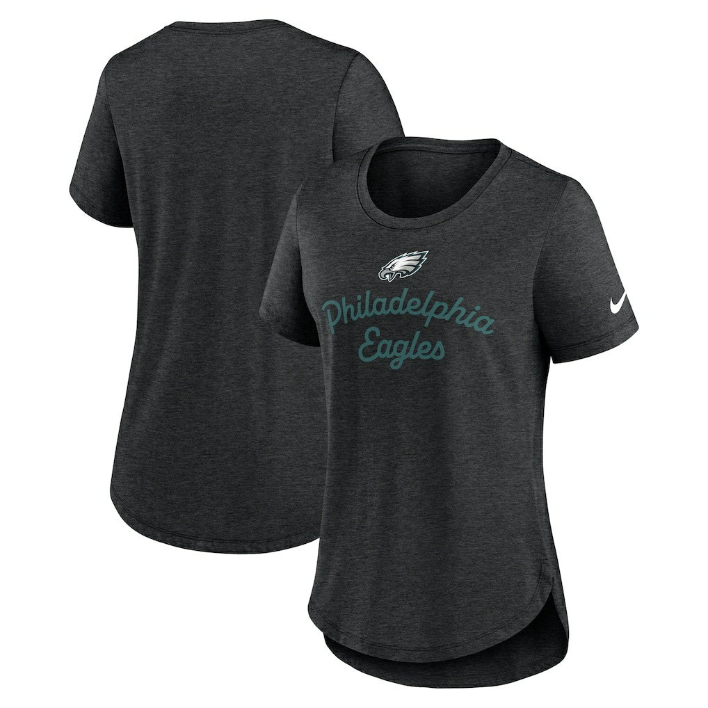 Philadelphia Eagles Women's Script Tri-Blend T-Shirt - Black - Nike