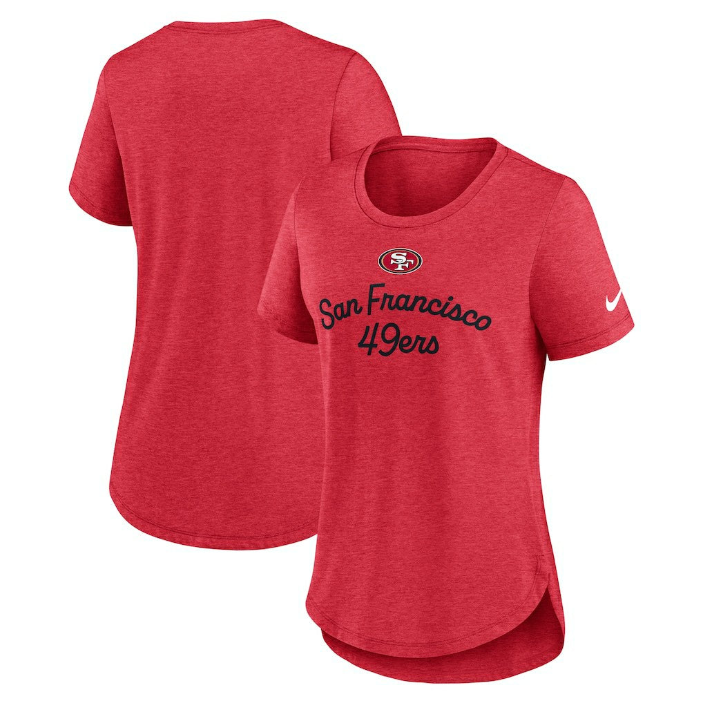 San Francisco 49ers Women's Script Tri-Blend T-Shirt - Scarlet - Nike