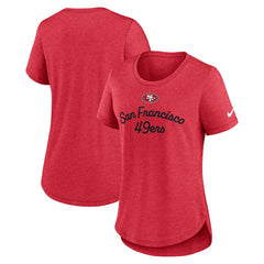 San Francisco 49ers Women's Script Tri-Blend T-Shirt - Scarlet - Nike