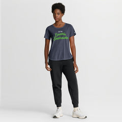 Seattle Seahawks Women's Script Tri-Blend T-Shirt - College Navy - Nike